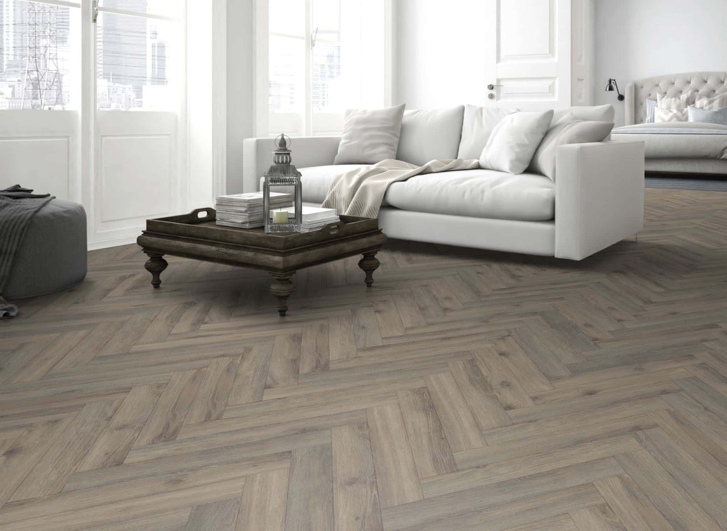 Lignum Fusion Premium Embossed Volcanic Oak Herringbone