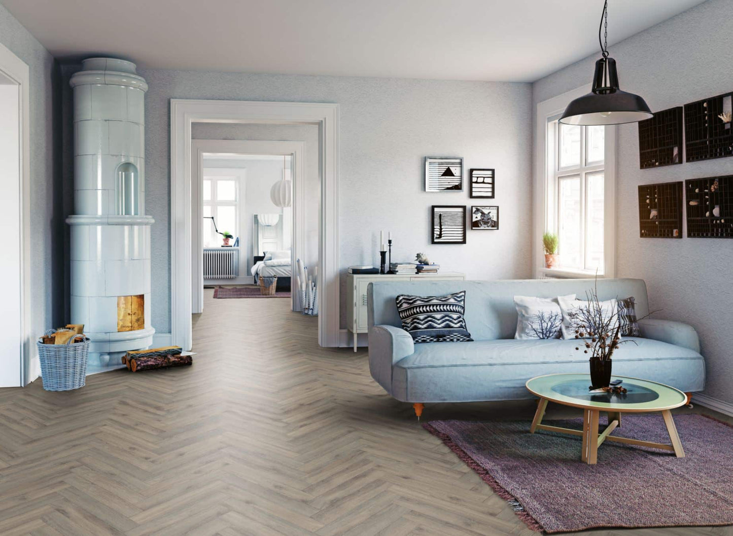 Lignum Fusion Premium Embossed Volcanic Oak Herringbone