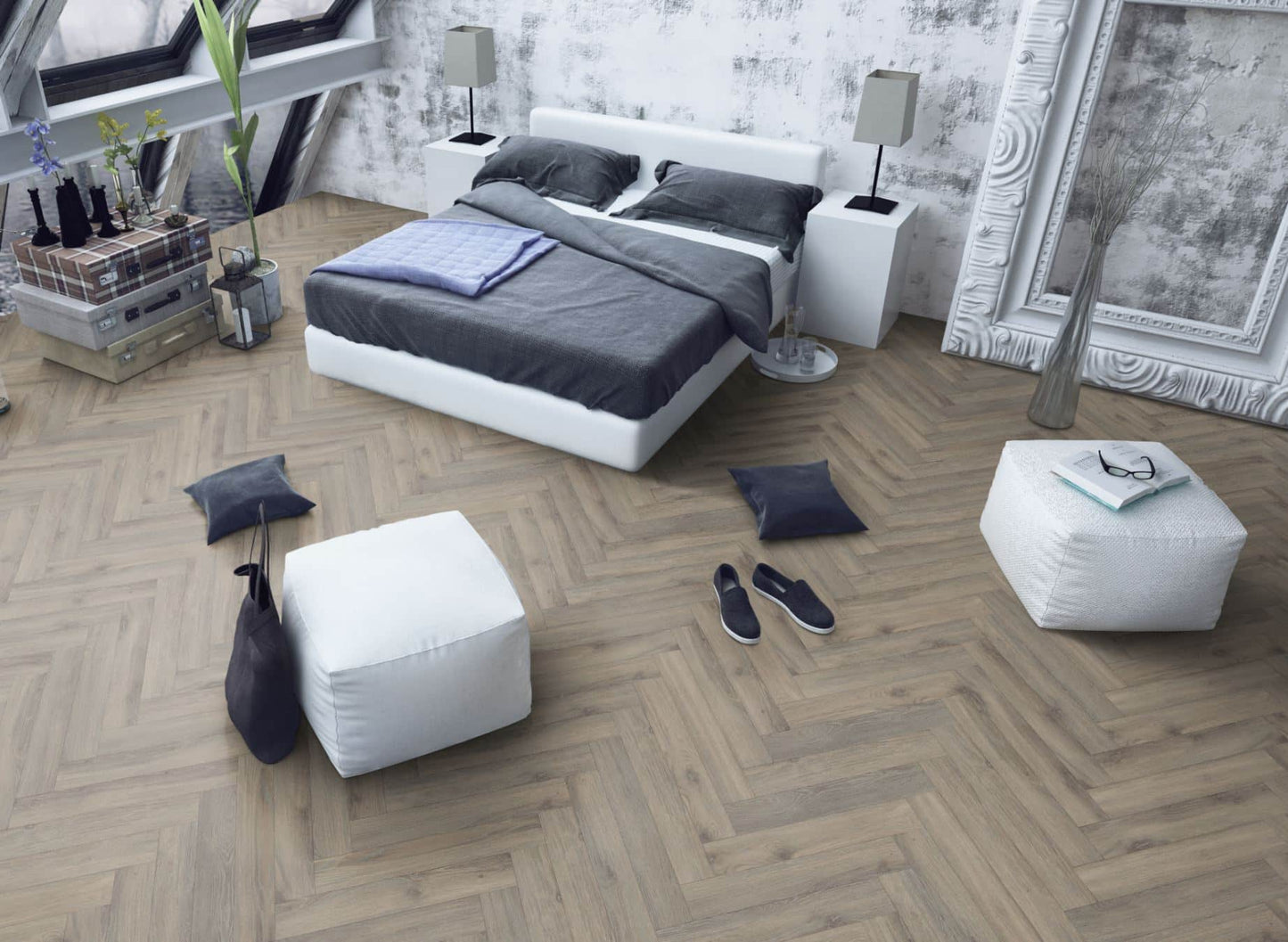 Lignum Fusion Premium Embossed Volcanic Oak Herringbone