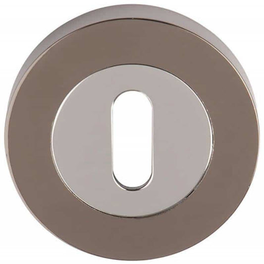 Key Escutcheon (pair) - Black Nickel & Chrome
