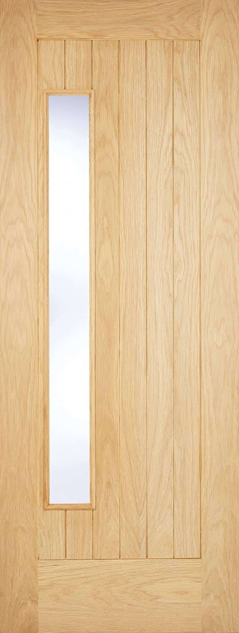 Oak Newbury Frosted Glazed 1L External Door