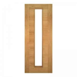 Seville Oak Clear Glazed 1L - Prefinished Internal Door