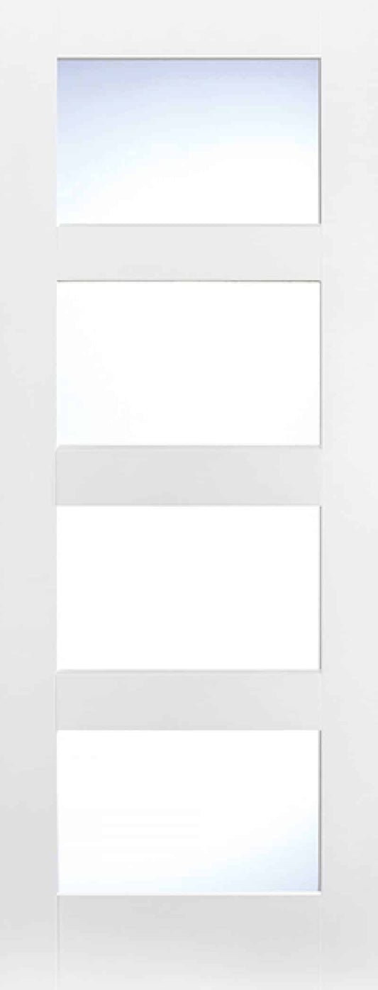 Shaker 4 Light Glazed - Solid Primed Internal Door