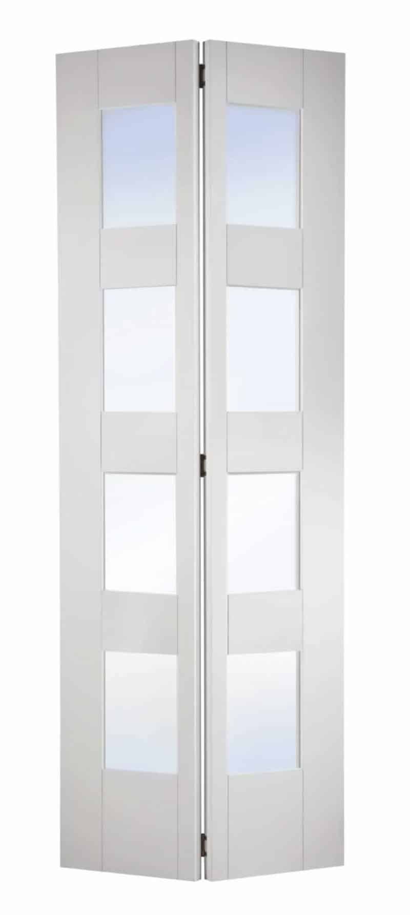 Shaker 4 Light Glazed Bi-Fold - Solid Primed Internal Door