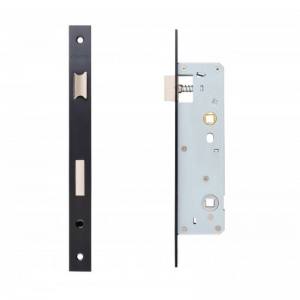 Slim Bathroom Lock Black Satin
