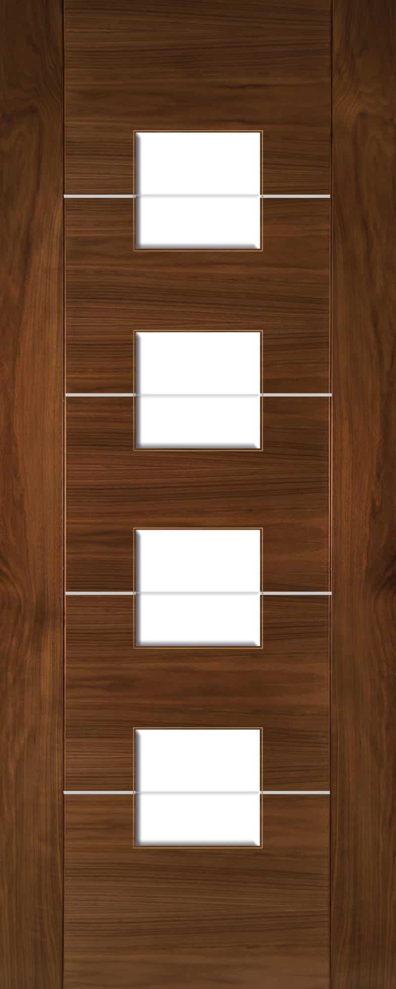 Valencia Walnut Glazed - Prefinished Internal Door