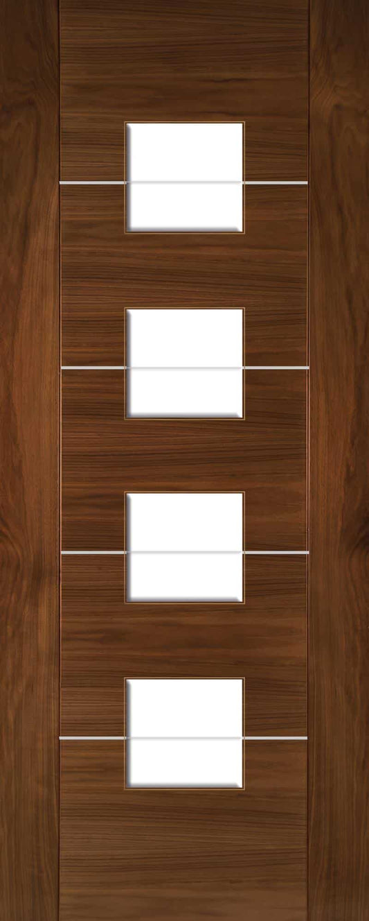 Valencia Walnut Glazed - Prefinished Internal Door