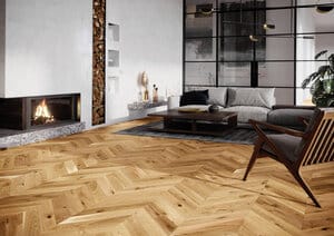 Timba Floor Chevron 14 x 130 Brushed Matt Lacquered
