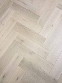 Brushed White Engineered Oak Herringbone Flooring