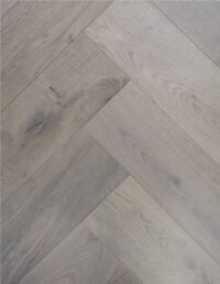 Grey Engineered Oak Click Herringbone Flooring