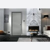 Grey Moulded Textured Vertical 5P Internal Door