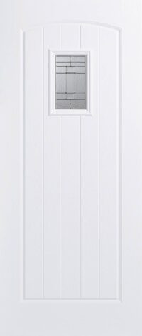 Cottage White Grp Door With Leaded Double Glazed