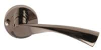 Flex Lever On Round Rose Privacy - Blk Nickel