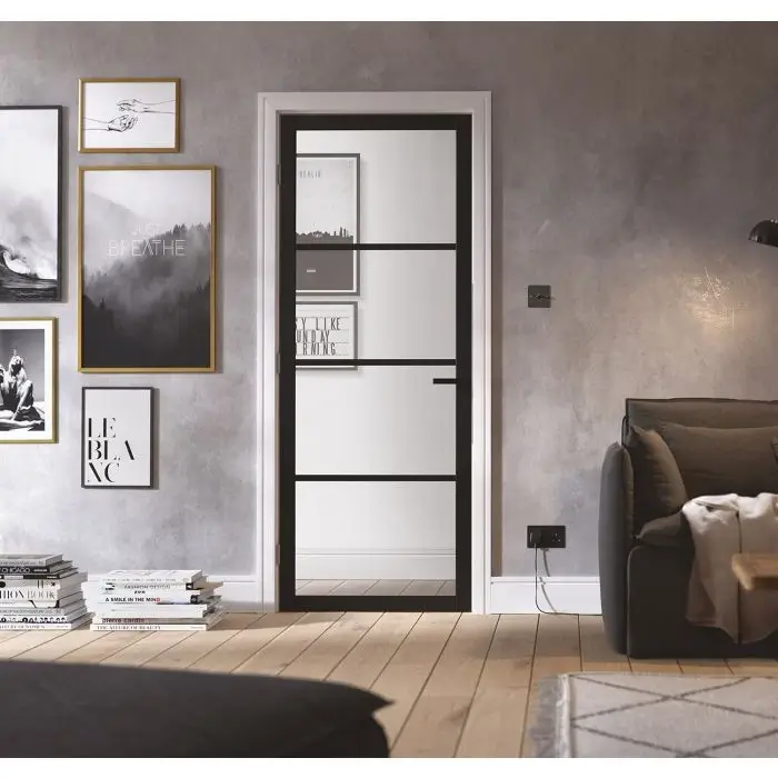Internal Black Industrial Studio 4L Clear Glass Door