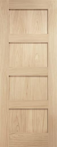Oak Shaker 4 Panel Unfinished Internal Door