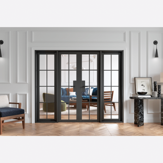 Malvern Black W8 Clear Glazed Prefinished Room Divider A Wood Idea