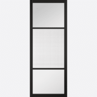 Sutton Black Reeded Glazed Prefinished Internal Door