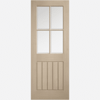 Mexicano Blonde Oak 4 Light Clear Glazed Prefinished Internal Door