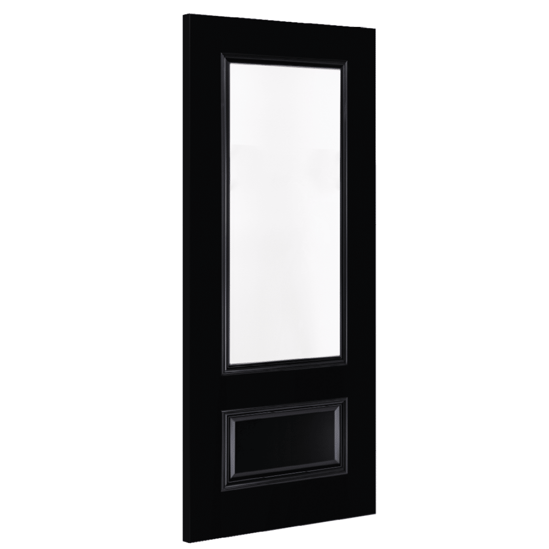 Sandringham Black Bevelled Glazed Prefinished Door
