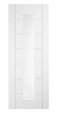 White Primed Ladder 7 Panel Long Light Glazed