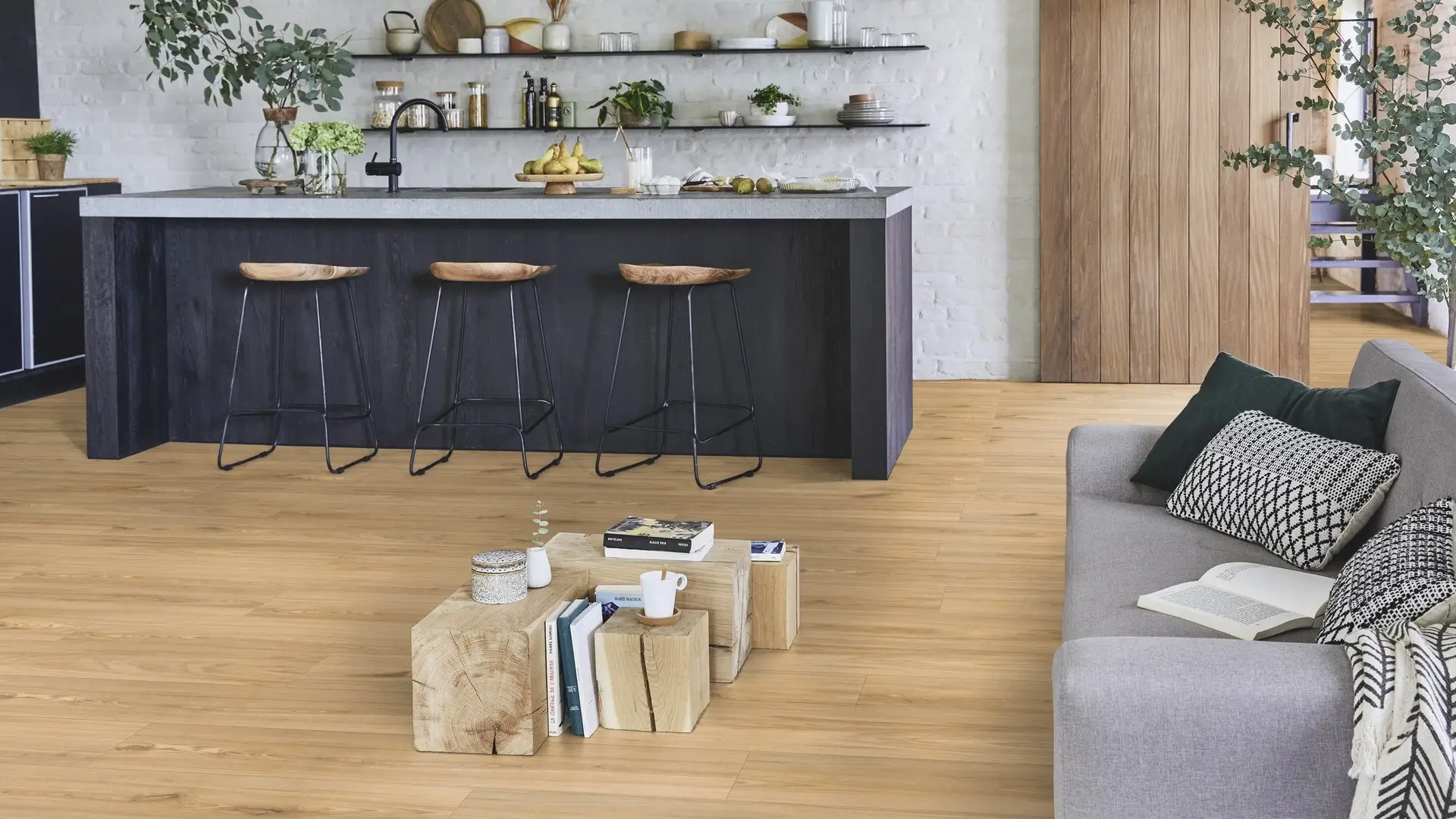 Tarkett Glue-Down LVT Brushed Elm Brown