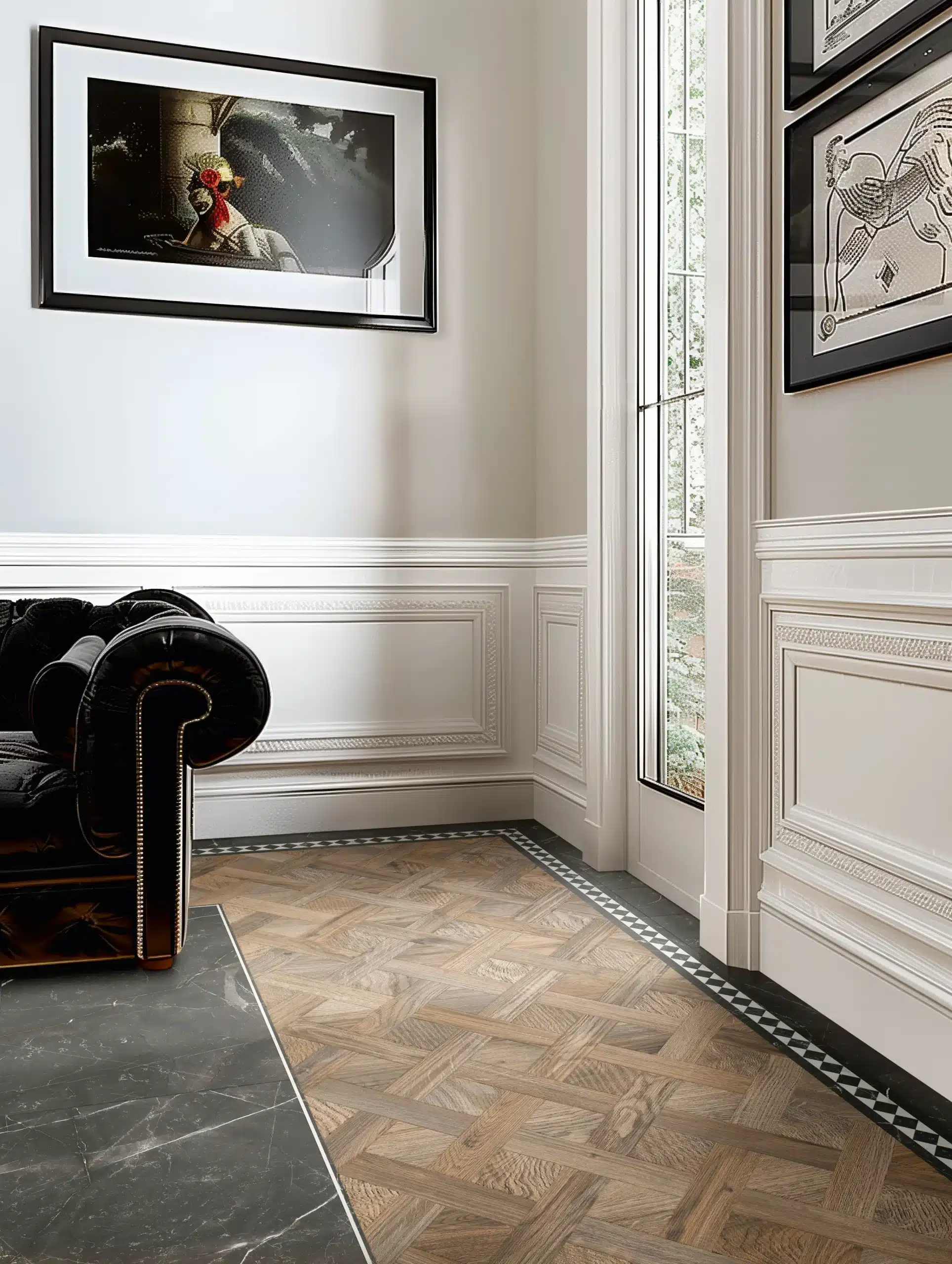 Tarkett Glue-Down LVT Basket Weave Woodland Oak Antique Brown