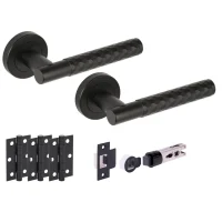 Roca Matte Black Bullet Latch Lever Hardware Pack