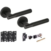 Halo Matt Black Bullet Latch Privacy Hardware Pack