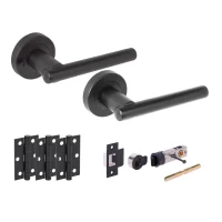 Solus Matt Black Bullet Latch Privacy Hardware Pack