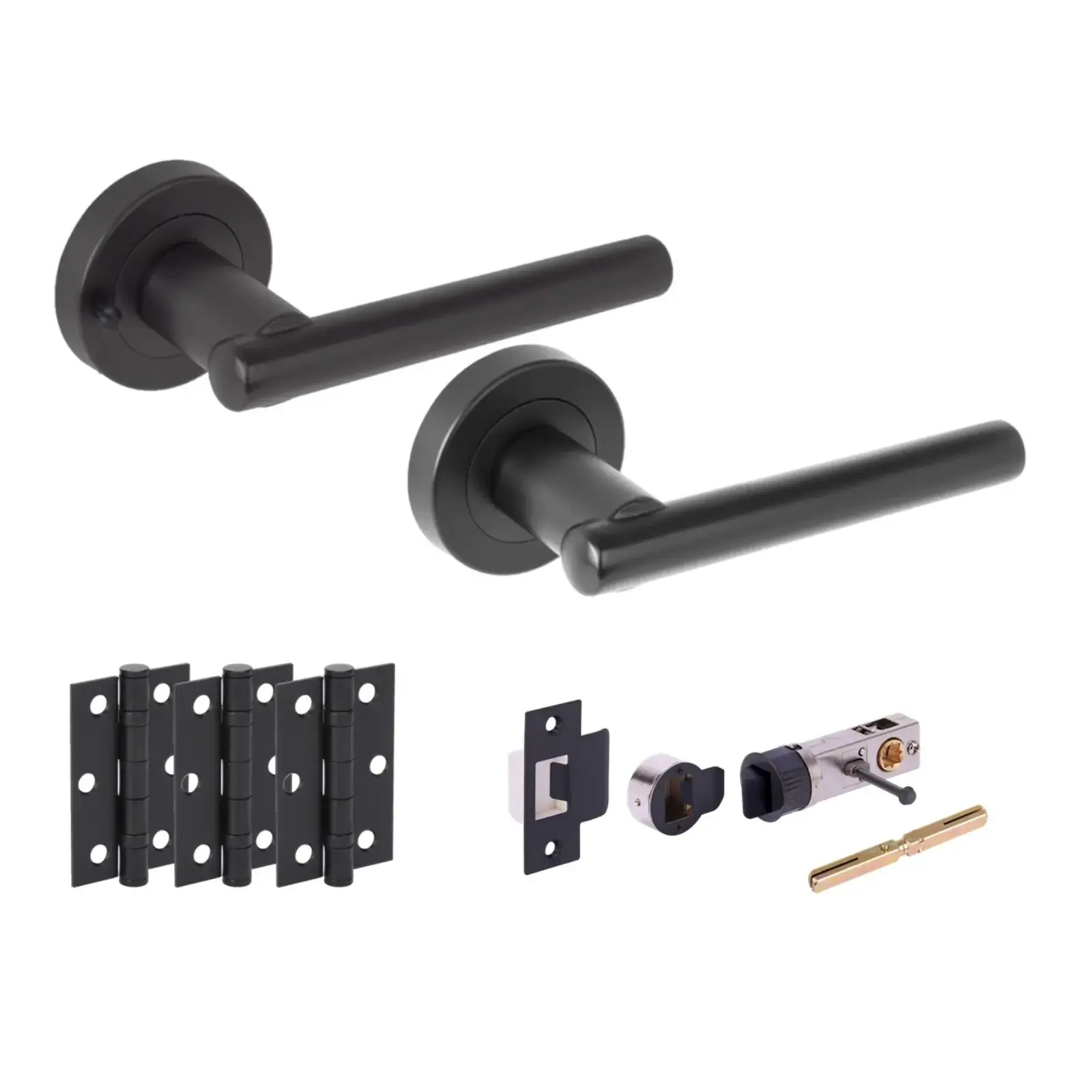Solus Matt Black Bullet Latch Privacy Hardware Pack