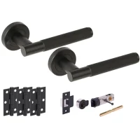 Evo Matt Black Bullet Latch Privacy Hardware Pack