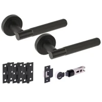 Vida Matt Black Bullet Latch Lever Hardware Pack